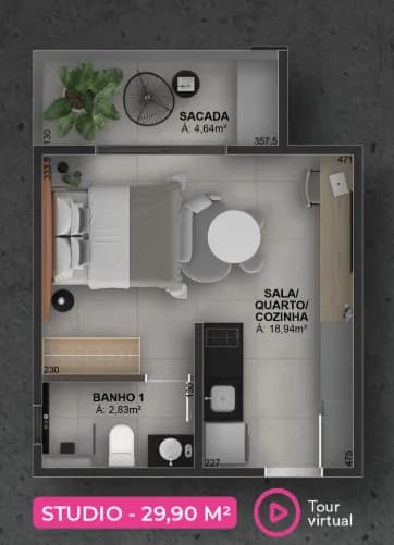 Studio em Tibery - Uberlândia